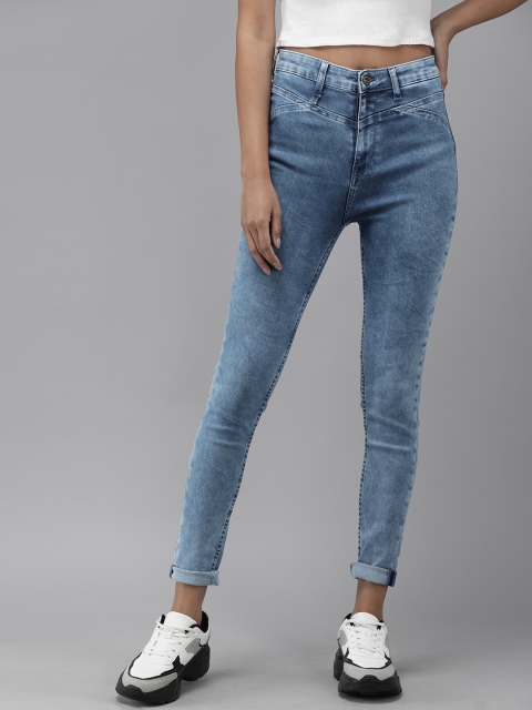 

Roadster Women Blue Jegging Fit Heavy Fade Stretchable Jeans
