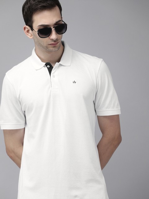 

Arrow Sport Men White Solid Polo Collar Pure Cotton T-shirt