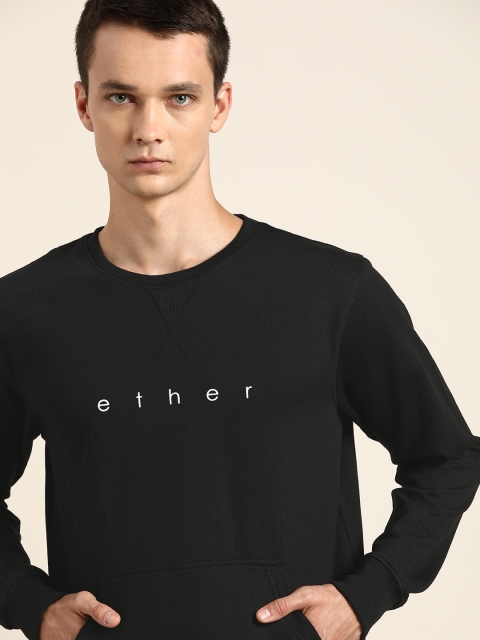 

ether Men Black Brand Logo Print Sweatshirt