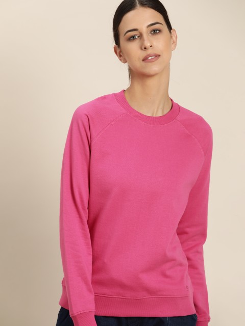

ether Women Pink Solid Sweatshirt