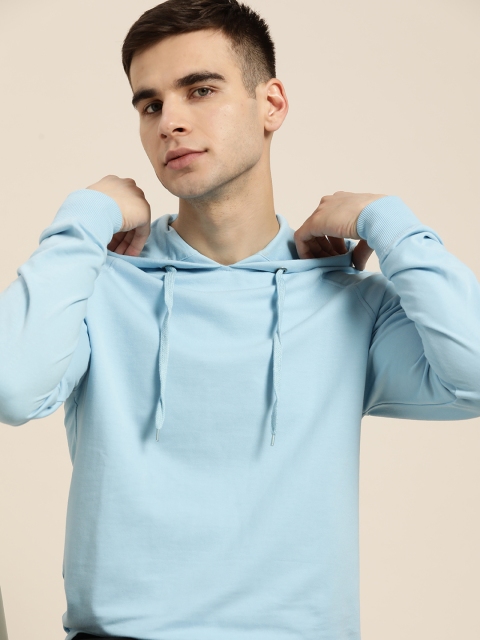 

ether Men Blue Hooded Sweatshirt