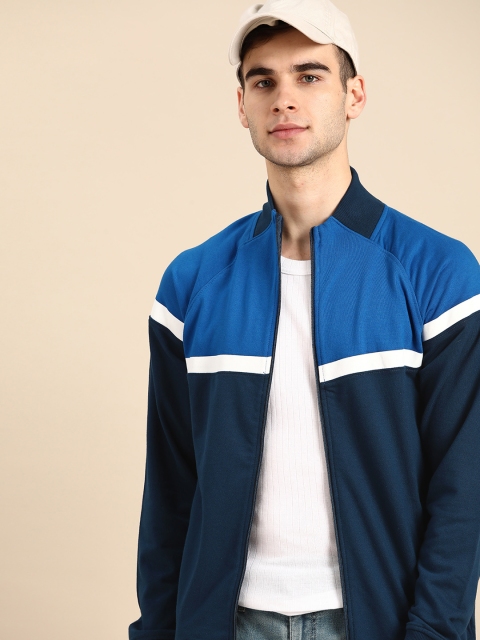 

ether Men Blue Colourblocked Sweatshirt