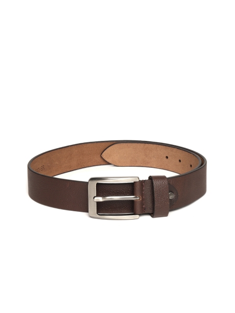 

WROGN Men Brown Grainy Textured Leather Belt