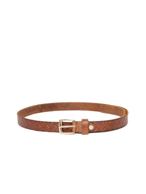 

Mast & Harbour Women Tan Brown Perforated Leather Belt