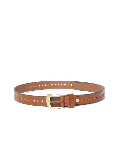 

Mast & Harbour Women Tan Brown Cut-Work Leather Belt