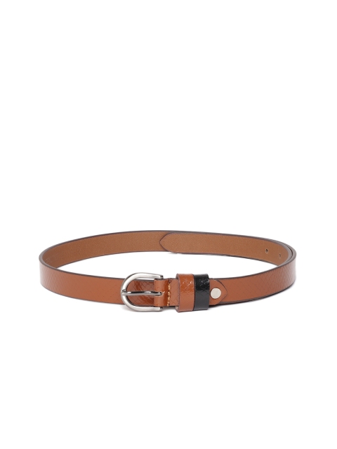 

Mast & Harbour Women Tan Brown Snakeskin Textured Leather Belt