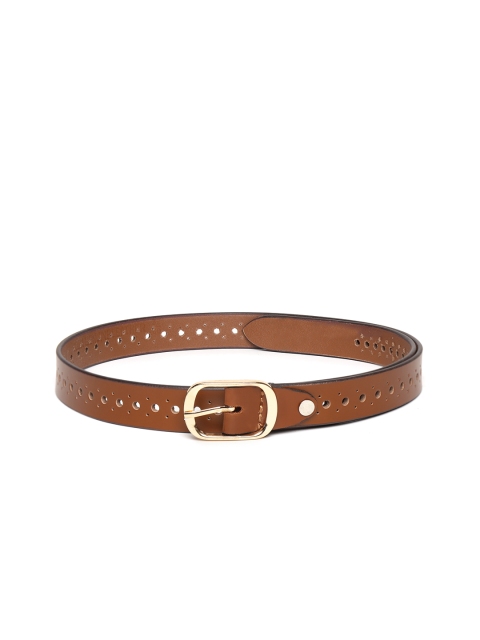 

Mast & Harbour Women Tan Brown Cut-Work Leather Belt