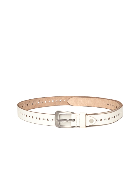 

Mast & Harbour Women White Cut-Work Leather Belt