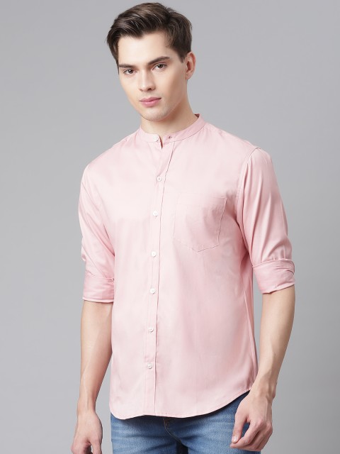 

Hubberholme Men Pink Slim Fit Solid Twill Weave Casual Shirt