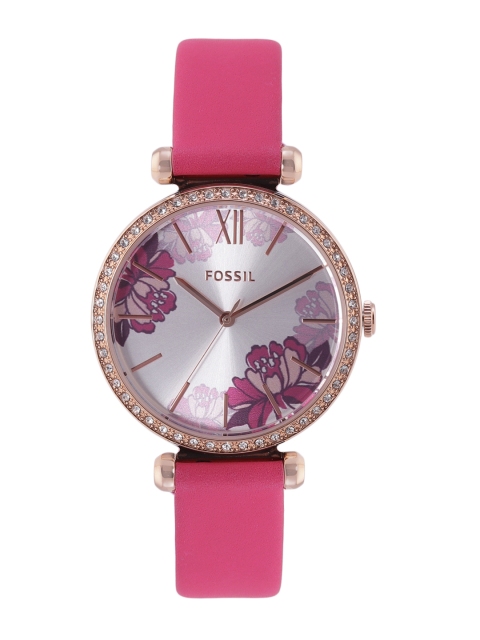 

Fossil Women Silver-Toned Tillie Analogue Watch BQ3700, Pink