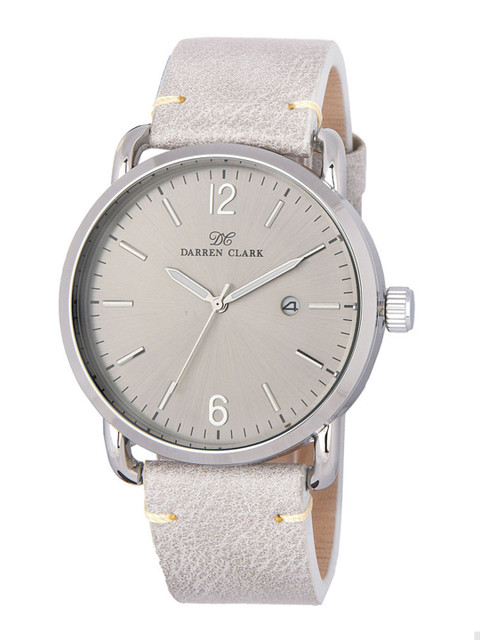 

DARREN CLARK Men Grey Leather Analogue Watch 11020-SLD-27