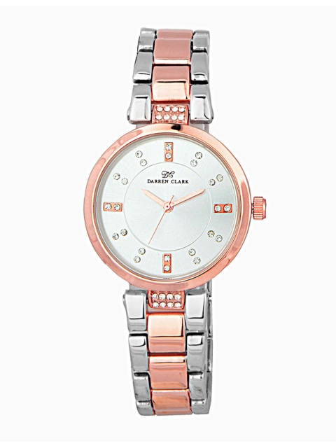 

DARREN CLARK Women Silver-Toned Analogue Watch 11018-BWM-01