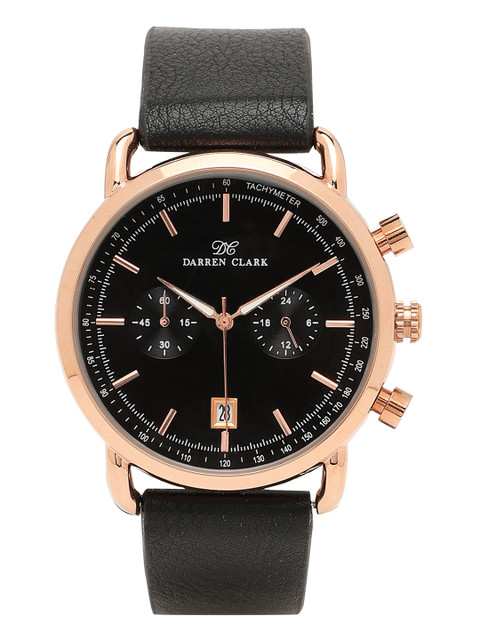 

DARREN CLARK Men Black Leather Straps Analogue Multi-Function Watch 11016-WLD-03