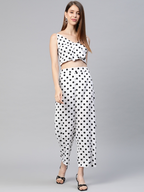 

SIRIKIT Women White & Black Printed Top with Trousers