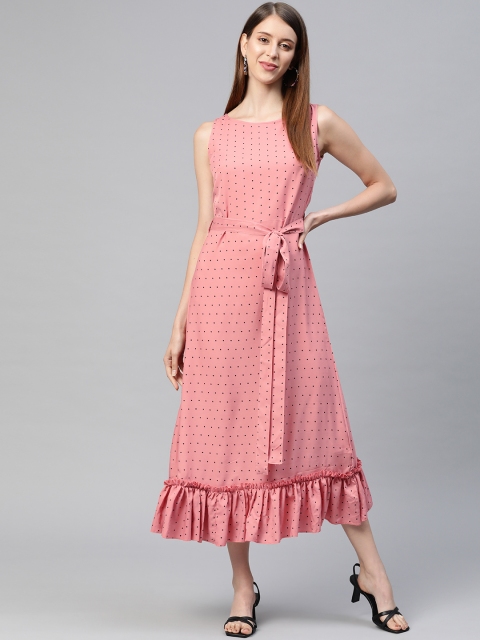 

SIRIKIT Peach Crepe Maxi Dress