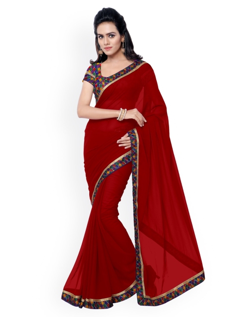 

Florence Maroon Georgette Saree