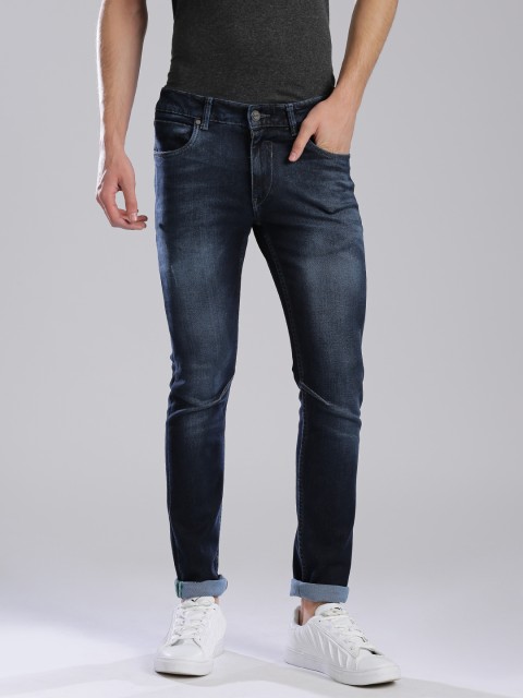 

HRX by Hrithik Roshan Men Blue Skinny Fit Low Distress Stretchable Jeans