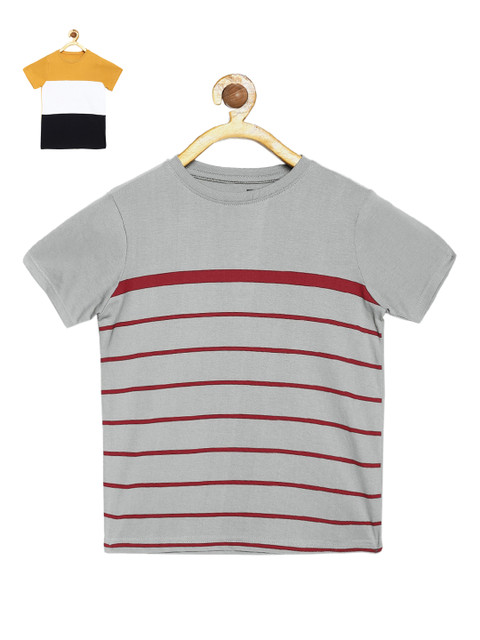 

DILLINGER Boys Pack Of 2 Striped Tshirt, Grey