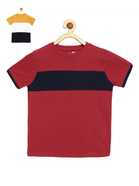 

DILLINGER Boys Pack Of 2 Striped Tshirt, Maroon
