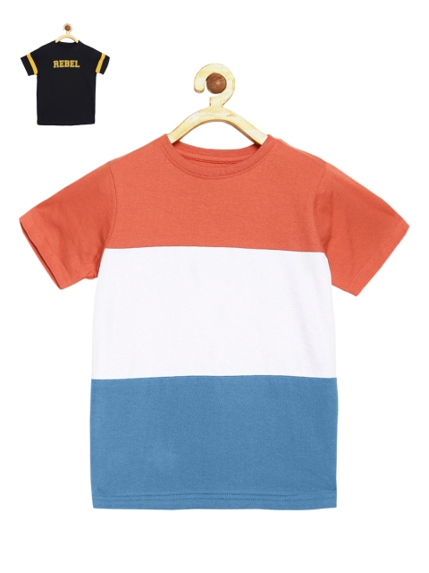 

DILLINGER Boys Pack of 2 Pure Cotton T-shirts, Coral