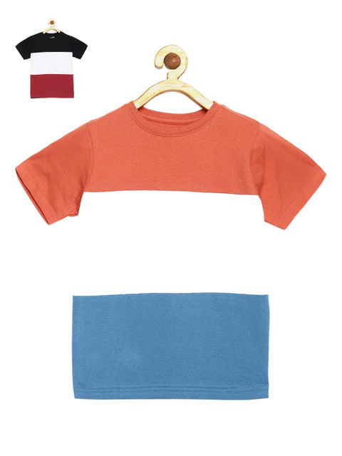

DILLINGER Boys Pack Of 2 Colourblocked Tshirt, Coral