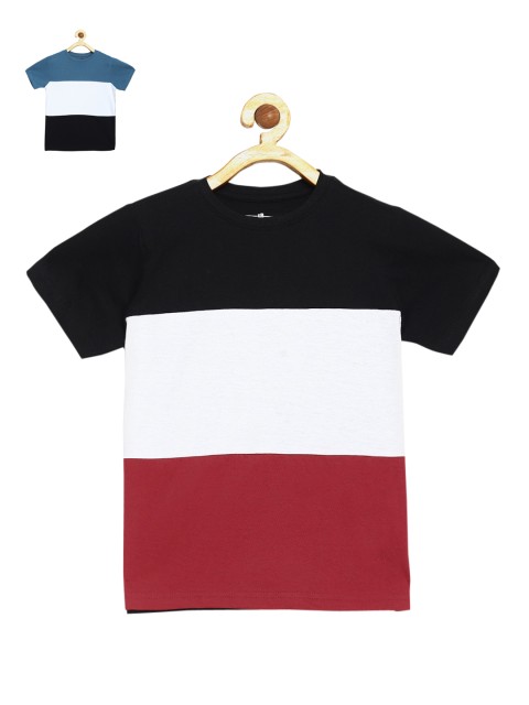 

DILLINGER Boys Pack Of 2 Colourblocked Tshirt, Black