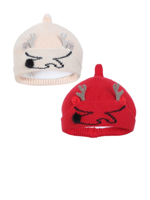 

FabSeasons Boys Pack Of 2 Beanie, Red