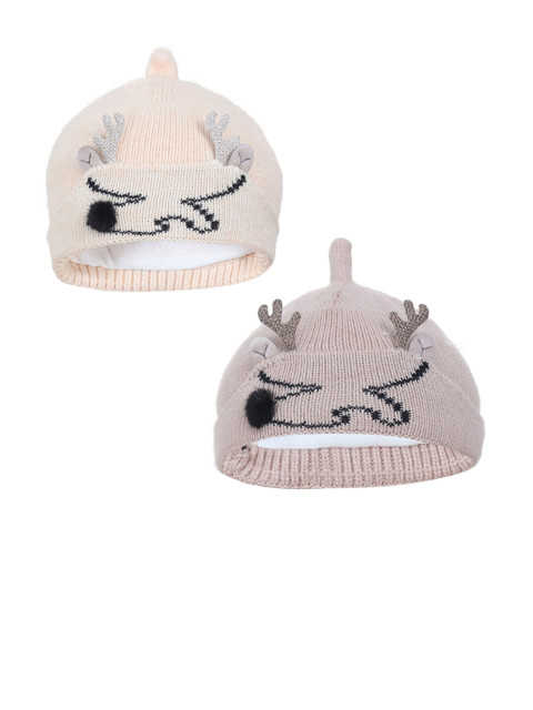 

FabSeasons Boys Pack Of 2 Beanie, Beige