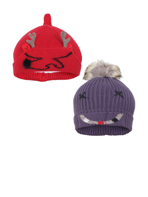 

FabSeasons Boys Pack of 2 Beanie, Purple