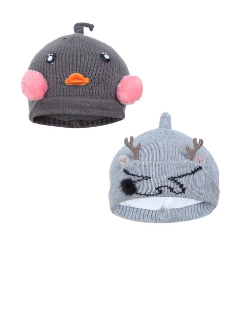 

FabSeasons Boys Grey Set of 2 Beanie