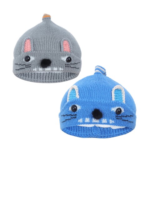 

FabSeasons Boys Pack of 2 Beanie, Blue