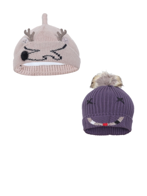 

FabSeasons Boys Pack of 2 Beanie, Purple