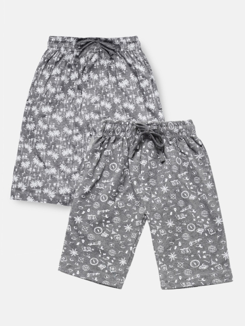 

Urban Dog Boys Pack of 2 Grey & White Printed Cotton Shorts