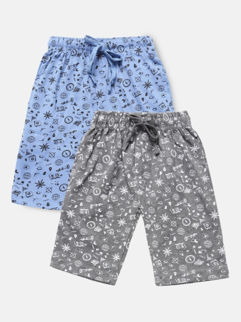 

Urban Dog Boys Charcoal Conversational Printed Mid-Rise Regular Shorts