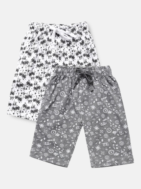 

Urban Dog Boys Charcoal Conversational Printed Mid-Rise Regular Shorts