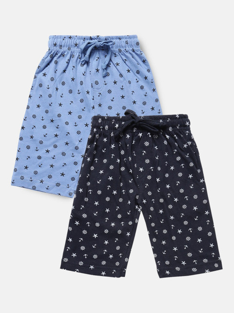 

Urban Dog Boys Navy Blue Conversational Printed Mid-Rise Regular Shorts