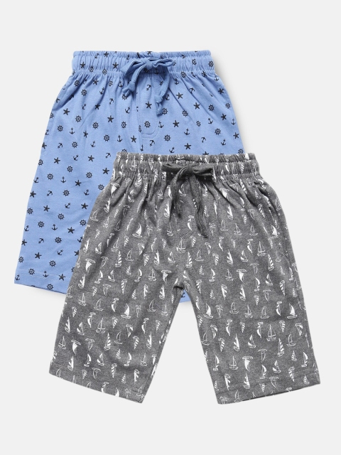 

Urban Dog Boys Pack Of 2 Grey & Blue Cotton Shorts