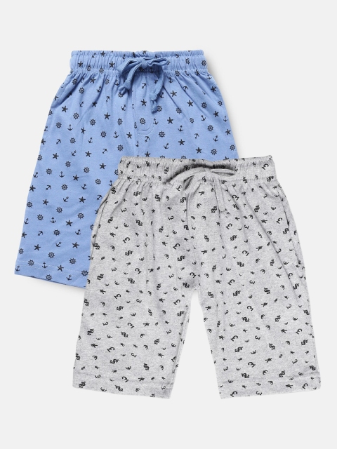 

Urban Dog Boys Pack of 2 Printed Regular Fit Shorts, Grey