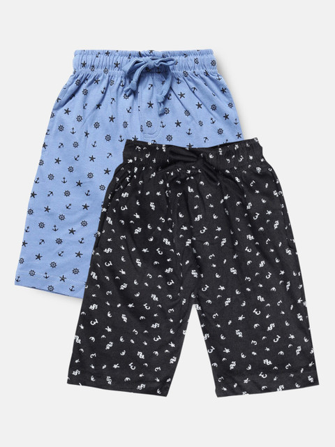 

Urban Dog Boys Pack of 2 Printed Regular Fit Shorts, Black