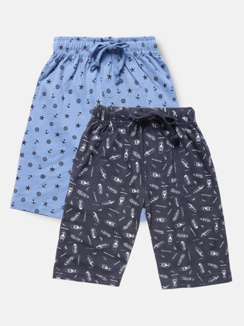 

Urban Dog Boys Navy Blue Conversational Printed Mid-Rise Regular Shorts