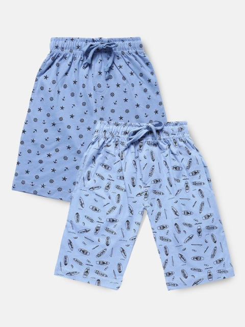 

Urban Dog Boys Pack of 2 Printed Regular Fit Shorts, Blue