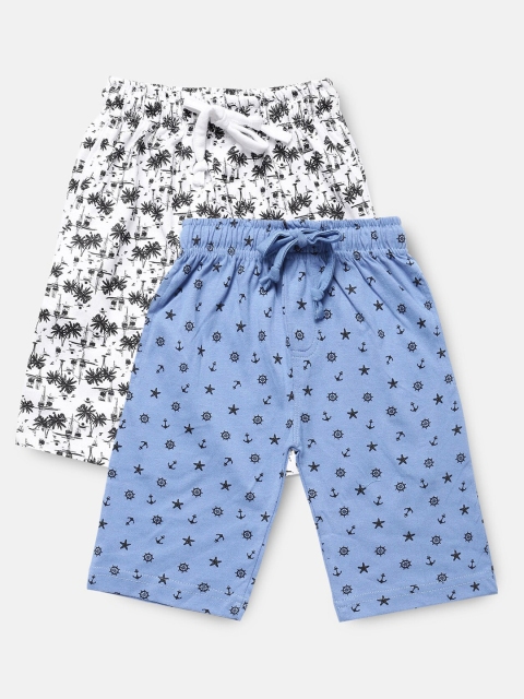 

Urban Dog Boys Blue Conversational Printed Mid-Rise Regular Shorts