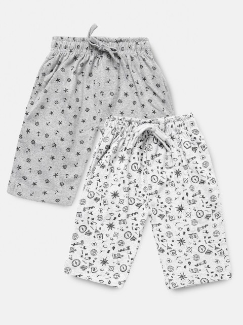 

Urban Dog Boys Pack of 2 Printed Regular Fit Shorts, Grey