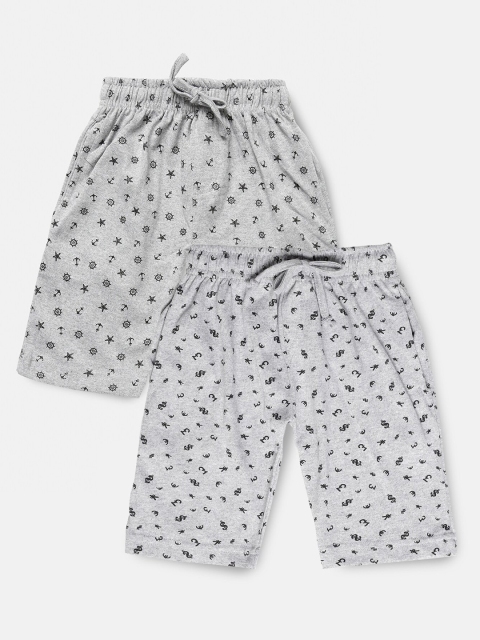 

Urban Dog Boys Pack of 2 Grey Printed Cotton Shorts