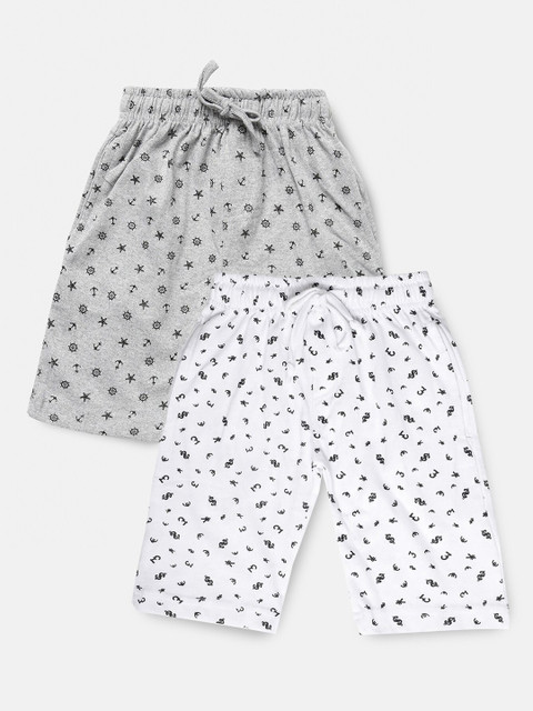 

Urban Dog Boys Pack of 2 Printed Regular Fit Shorts, White