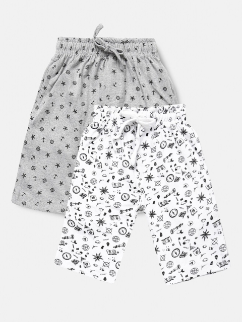 

Urban Dog Boys White Conversational Printed Mid-Rise Regular Shorts