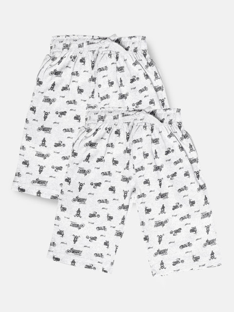 

Urban Dog Boys Pack of 2 Printed Regular Fit Shorts, Grey