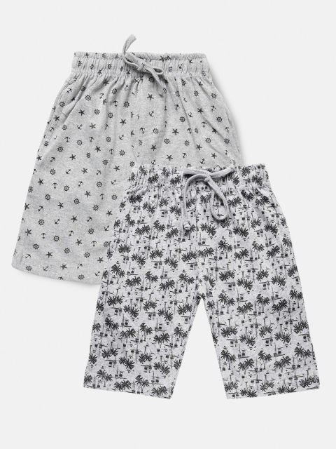 

Urban Dog Boys Pack of 2 Printed Regular Fit Shorts, Grey