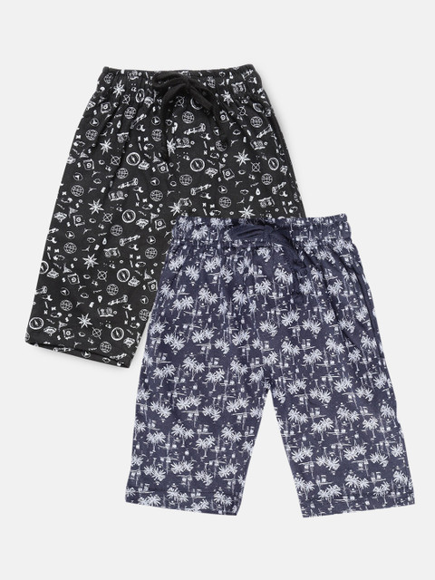 

Urban Dog Boys Pack Of 2 Printed Shorts, Navy blue