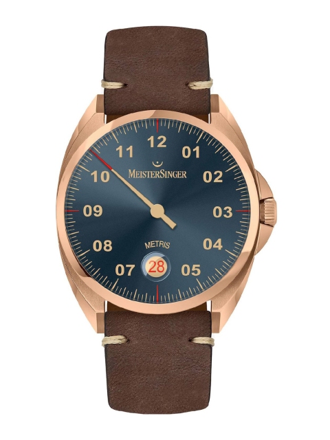 

MEISTERSINGER Men Blue Printed Dial & Brown Leather Straps Analogue Automatic Motion Powered Watch